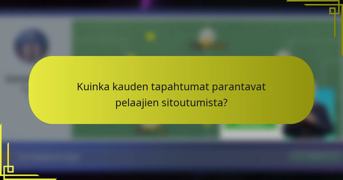 Kuinka kauden tapahtumat parantavat pelaajien sitoutumista?