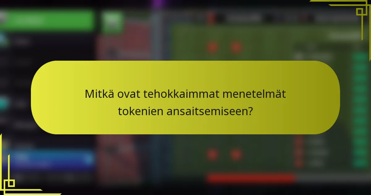 Mitkä ovat tehokkaimmat menetelmät tokenien ansaitsemiseen?